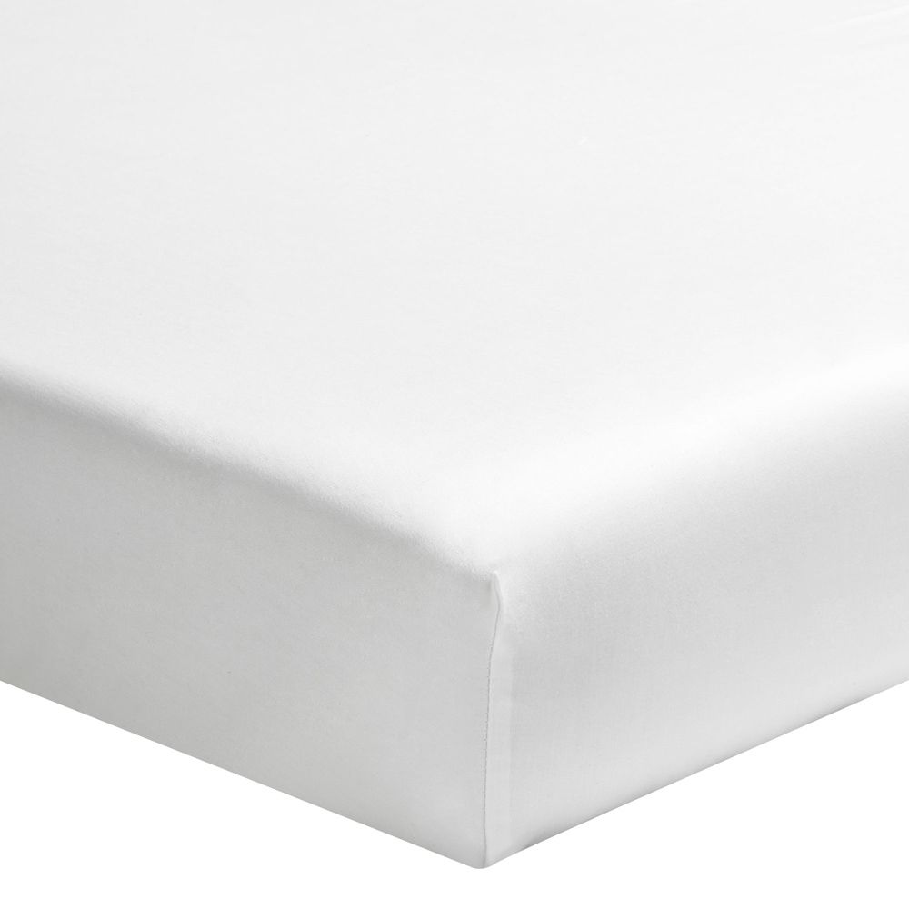 Drap-housse Blanc en percale de coton