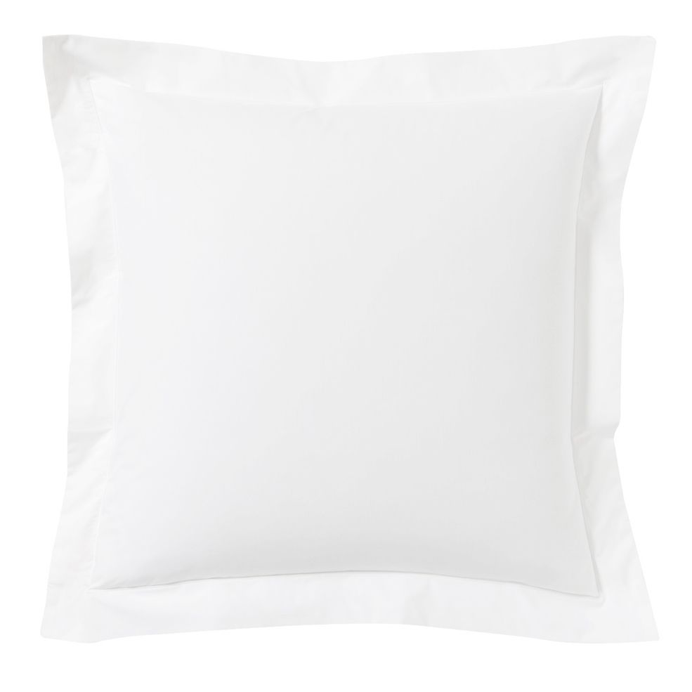 Lot de 2 taies d'oreillers blanc 100% coton 65x65 cm